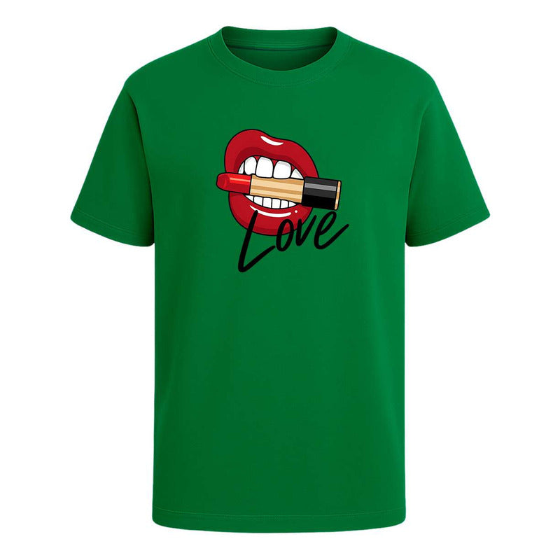 Playera "Love Labios Con Lipstick" - Infantil