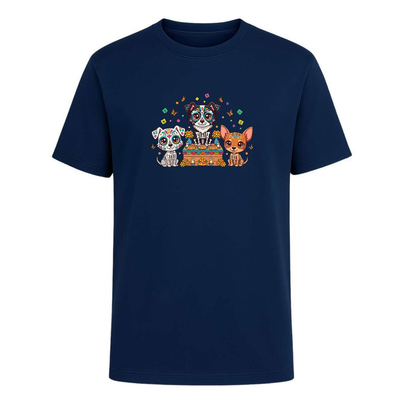 Playera Perros Calavera En Ofrenda Día De Muertos Unisex