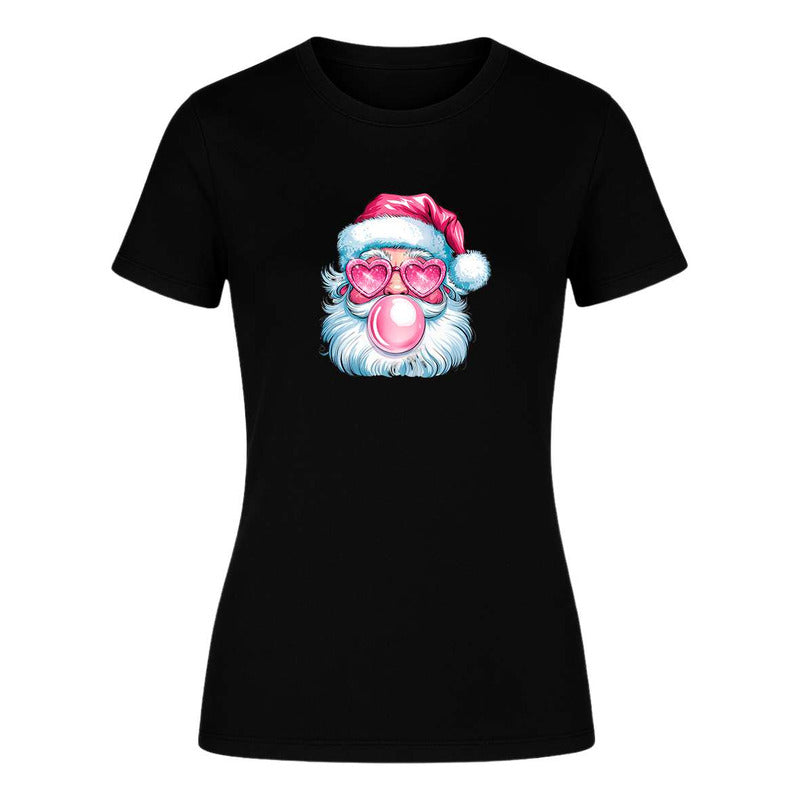 Playera Santa Cool Lentes Corazón Chicle Divertida Dama