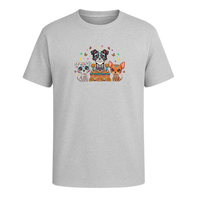Playera Perros Calavera En Ofrenda Día De Muertos Unisex