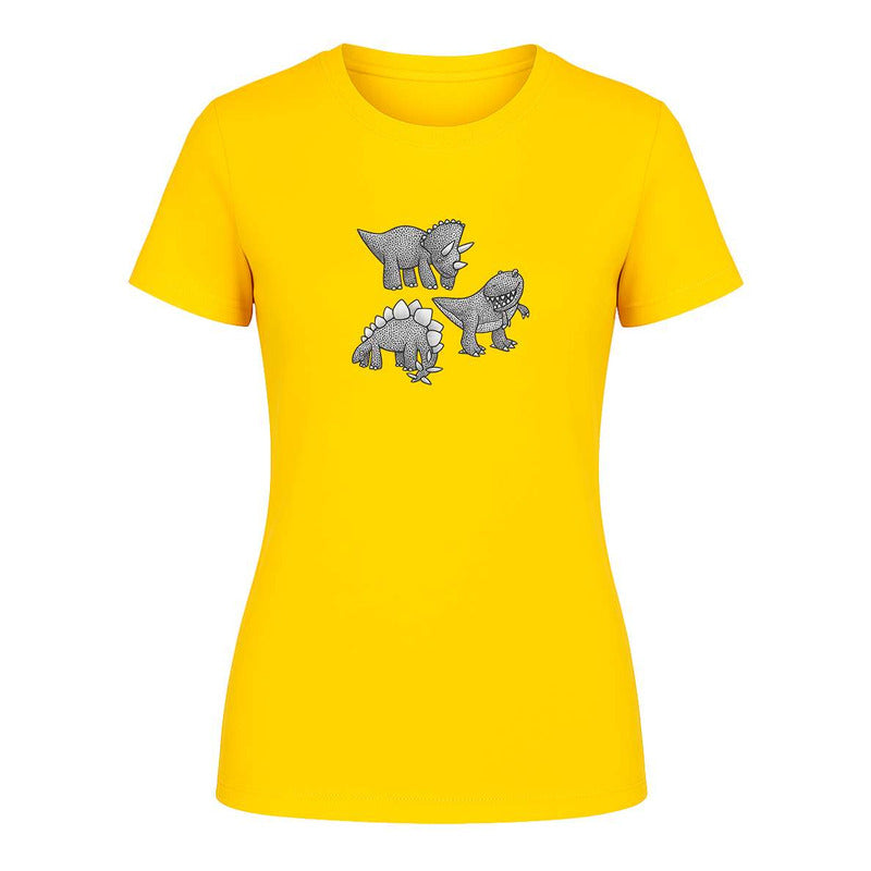 Playera "Dinosaurios" Triceratops Stegosaurio T-Rex - Dama