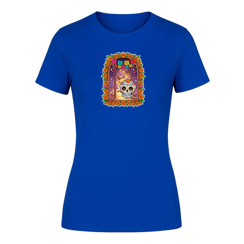 Playera "Calavera y Mariposas" Ofrenda - Dama