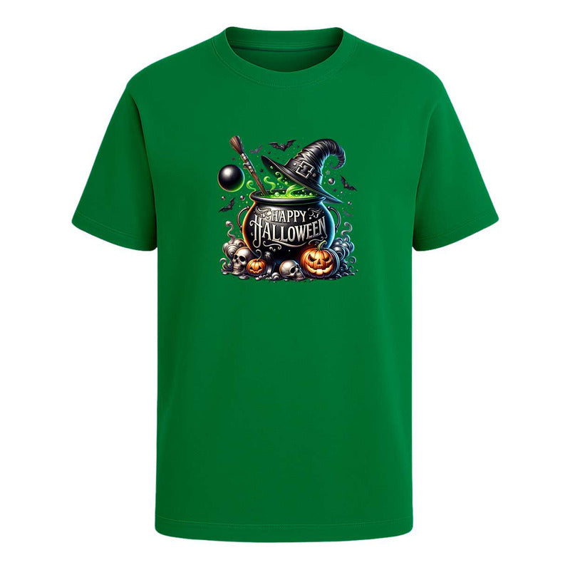 Playera Happy Halloween Caldero Bruja Calabaza Unisex