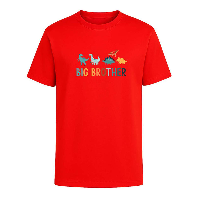 Playera infantil KreaLab Big Brother Dinosaurios con diseño de hermano mayor, color vibrante y estampado divertido para niños.