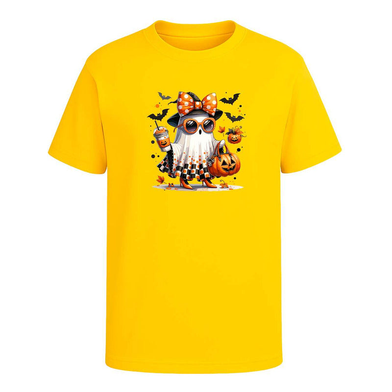Playera Fantasma Con Gafas Y Café - Infantil