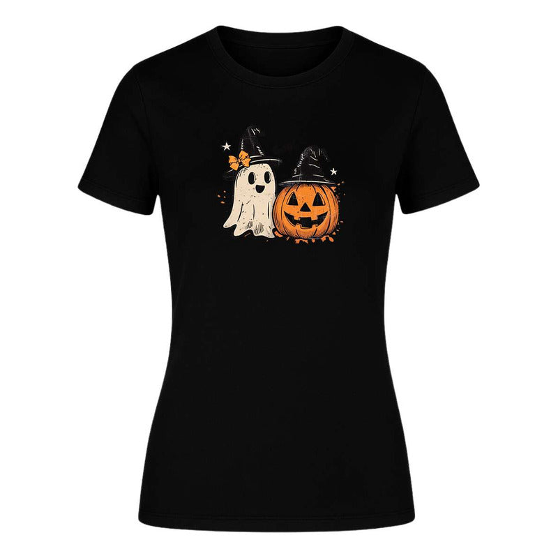 Playera "Fantasma y Calabaza Boo" Halloween - Dama