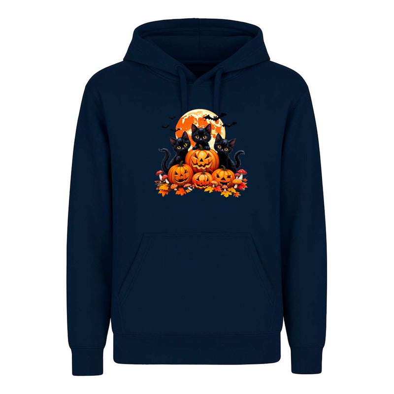 Sudadera Gatos Con Calabazas Halloween Tierno Fiesta Unisex