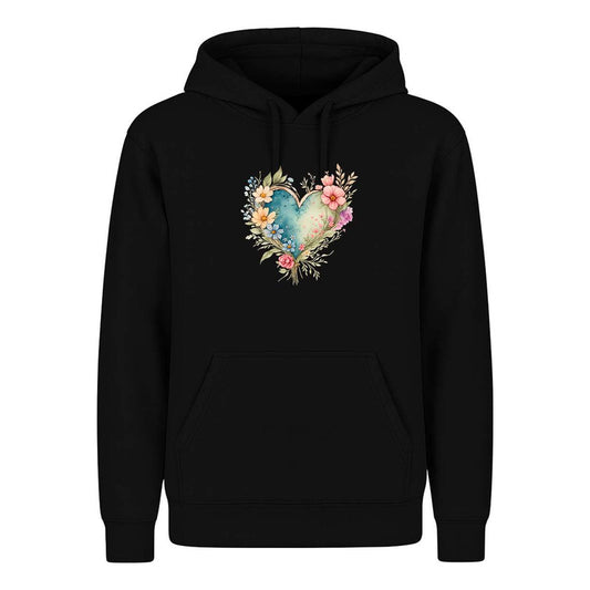 Sudadera Corazón Floral Acuarela Amor Regalo Original Unisex
