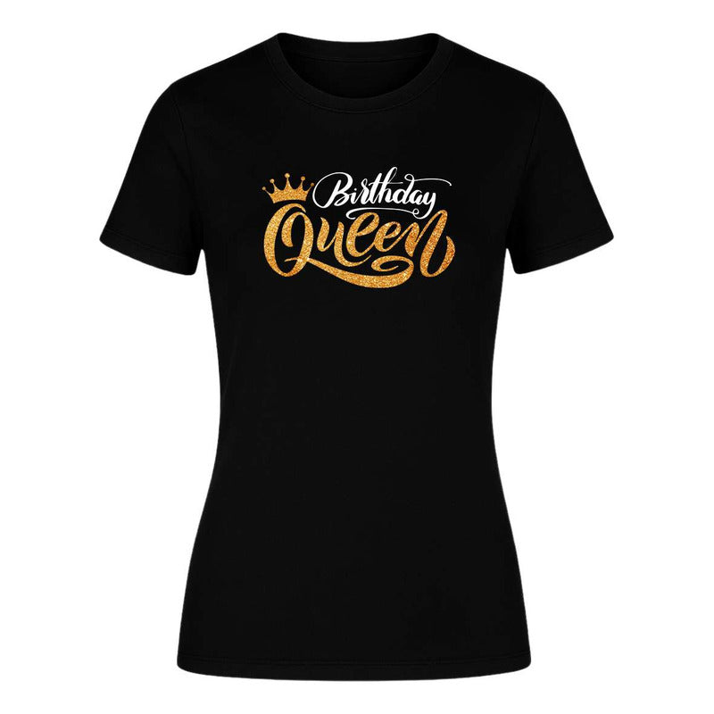 Playera Birthday Queen Efecto Glitter Regalo Cumpleaños