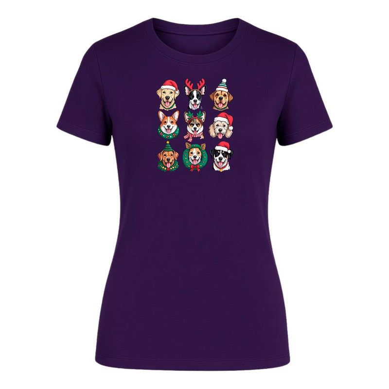 Playera Perros Navideños Dog Lover Santa Regalo De Dama