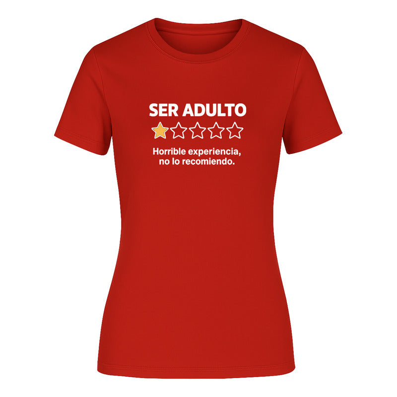Playera Mujer Ser Adulto 1 Estrella Frase Divertida