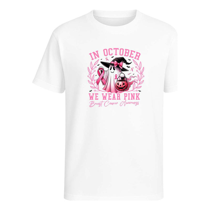 Playera Cancer De Mama Fantasma Octubre Rosa Apoyo Infantil