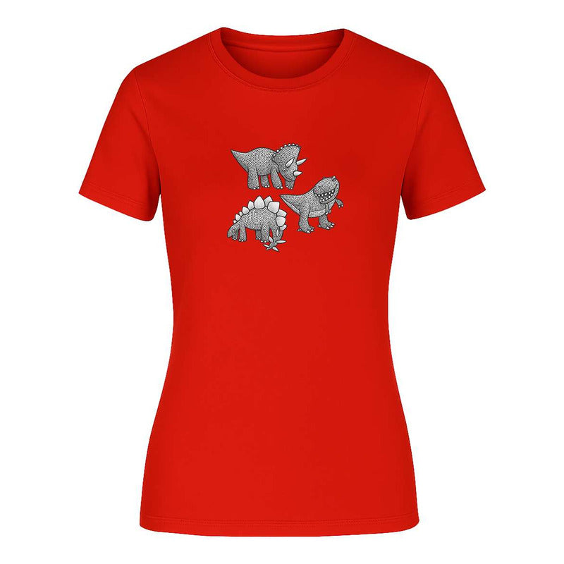 Playera "Dinosaurios" Triceratops Stegosaurio T-Rex - Dama