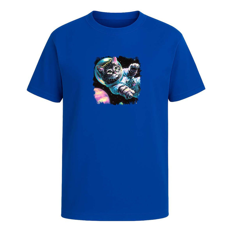 Playera "Gato Astronauta" Galaxia Acuarela - Hombre