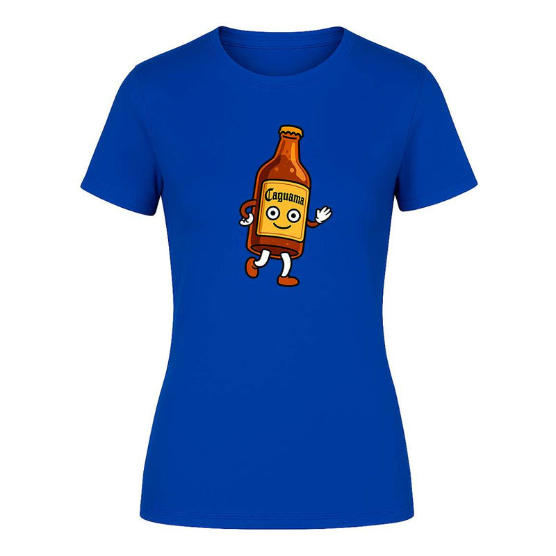 Playera KreaLab con diseño de caguama, bailando y con tema de fiesta, para dama, estilo divertido y moderno.
