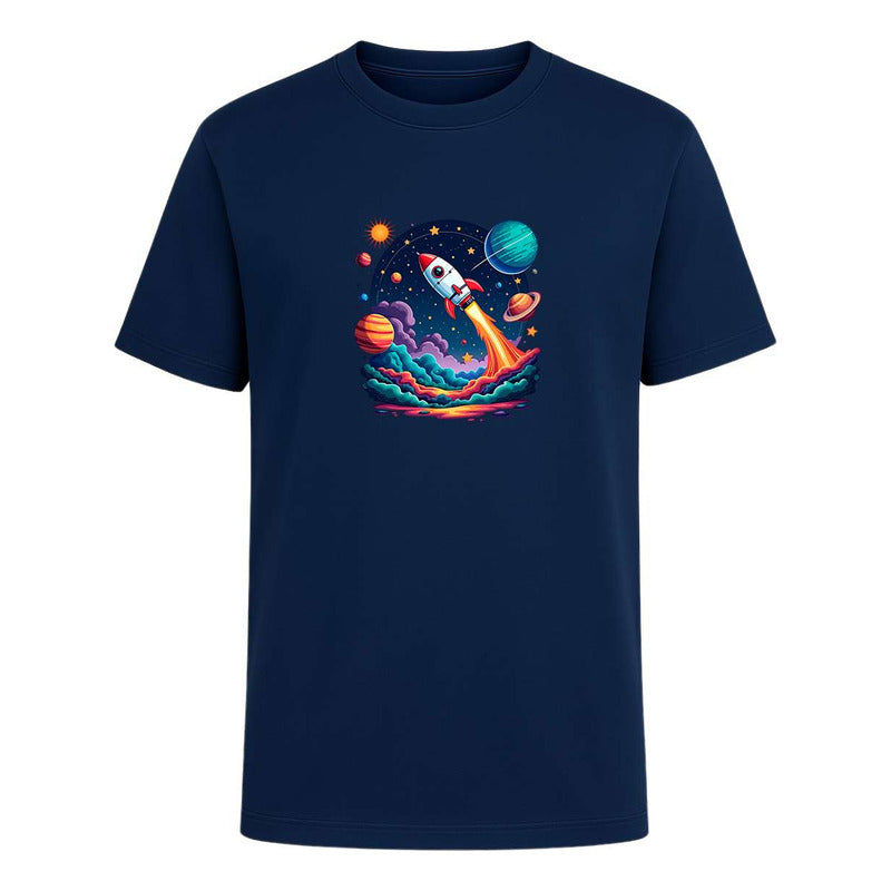 Playera "Cohete y Planetas" Galaxia - Hombre