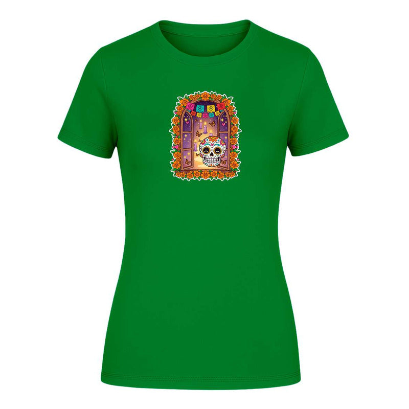 Playera "Calavera y Mariposas" Ofrenda - Dama