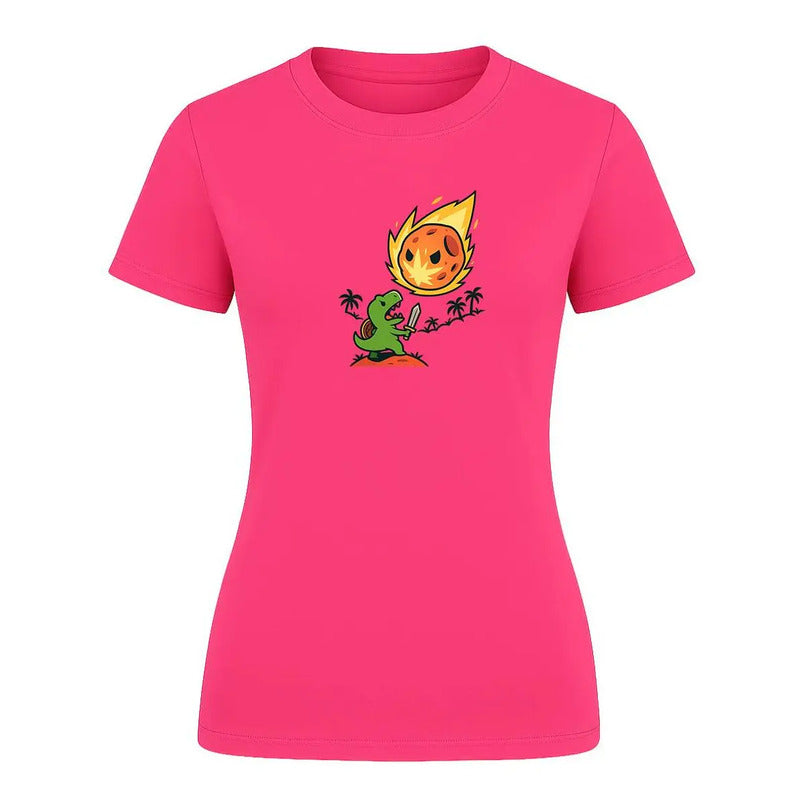 Playera "Dinosaurio vs Asteroide" Humor - Dama
