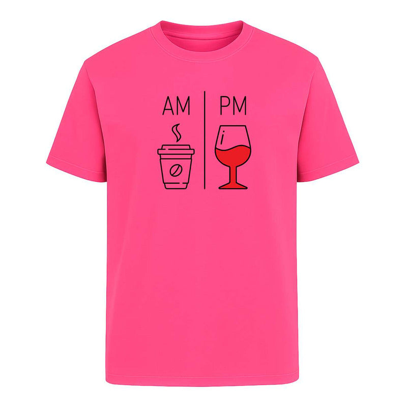 Playera Am Pm Café Y Vino Broma Humor Meme Regalo Unisex