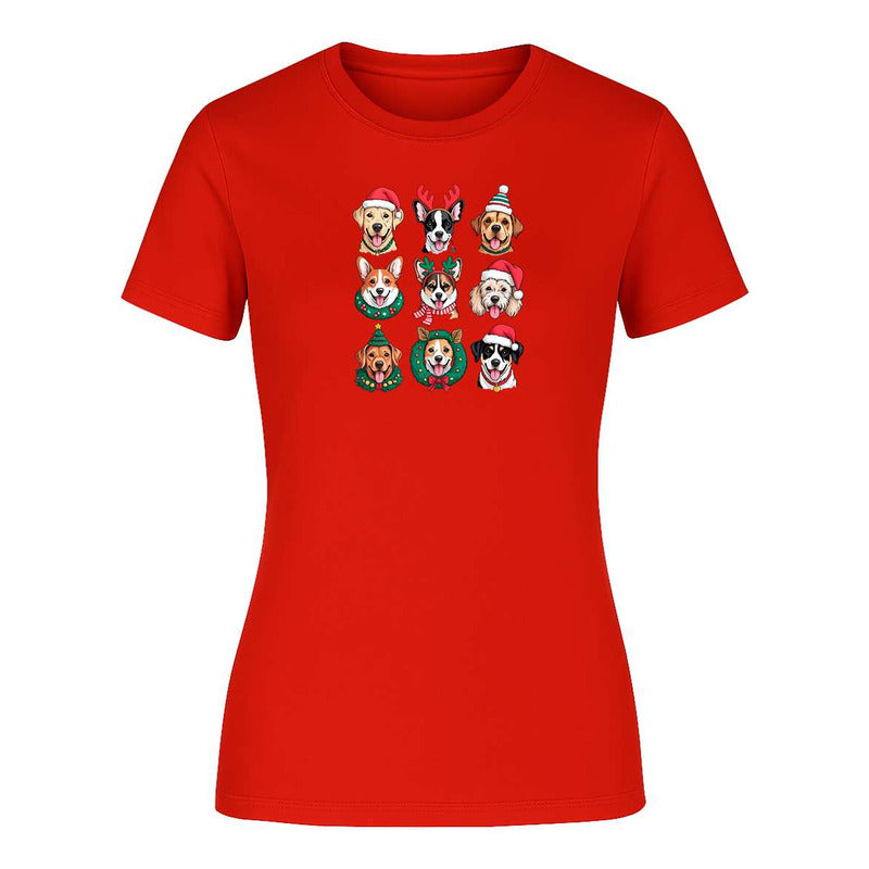 Playera Perros Navideños Dog Lover Santa Regalo De Dama