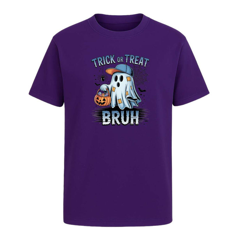 Playera Halloween Trick Or Treat Bruh Infantil Fantasma