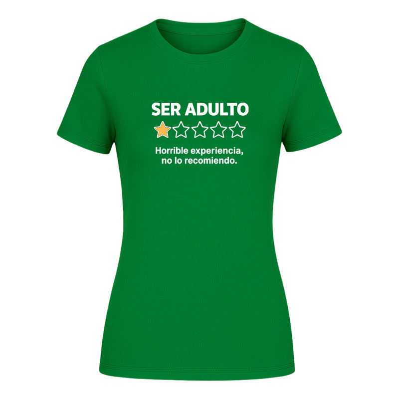 Playera Mujer Ser Adulto 1 Estrella Frase Divertida