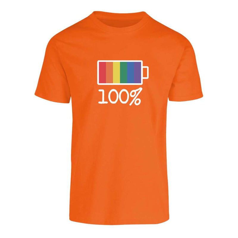 Playera "100% Pride" Carga de Batería LGBT+ - Unisex