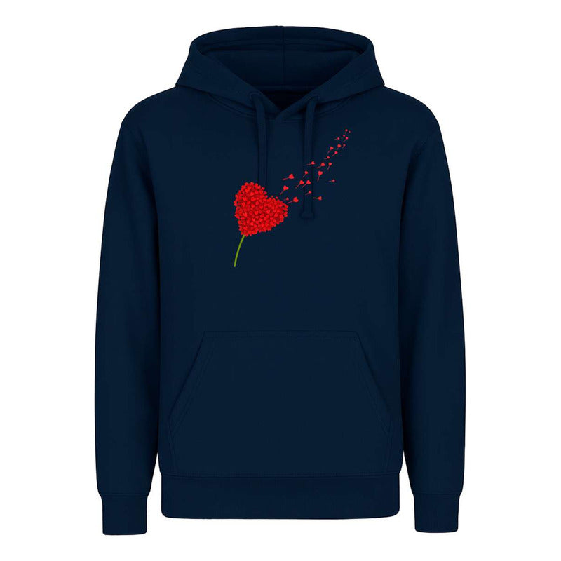Sudadera Corazón Flor Pétalos Amor Romántica Pareja Unisex