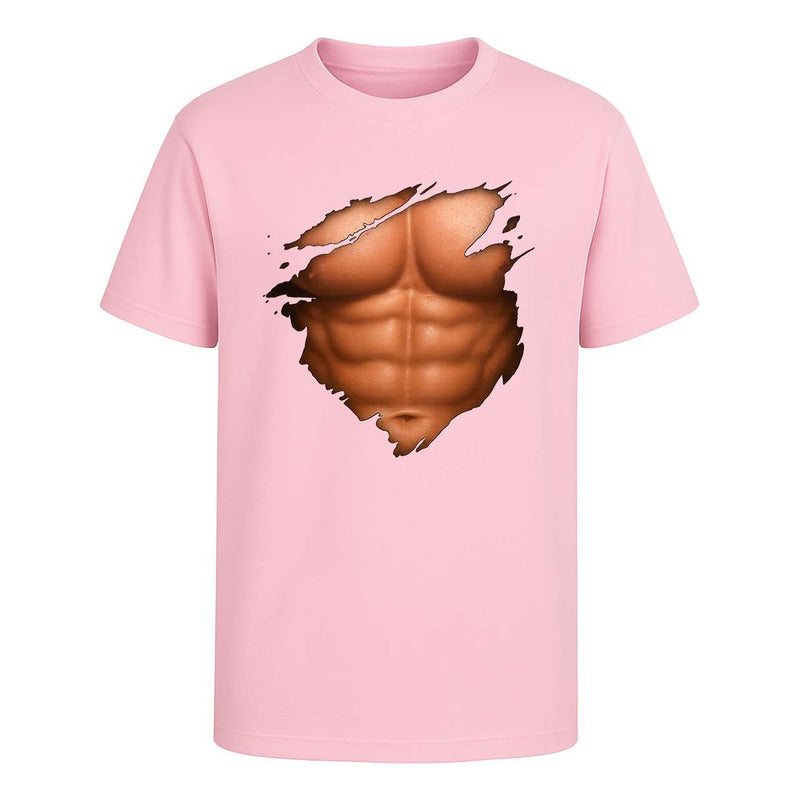 Playera "Abdomen Marcado" Efecto Rasgado - Hombre