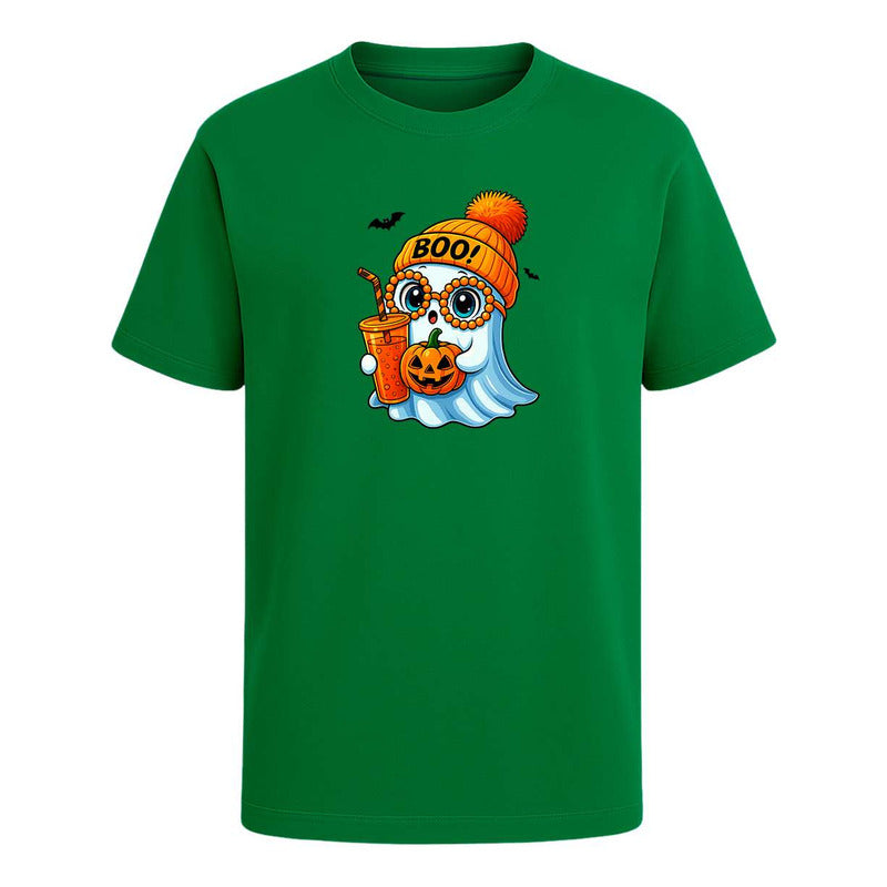 Playera Fantasma Gorro Calabaza Kawaii - Infantil