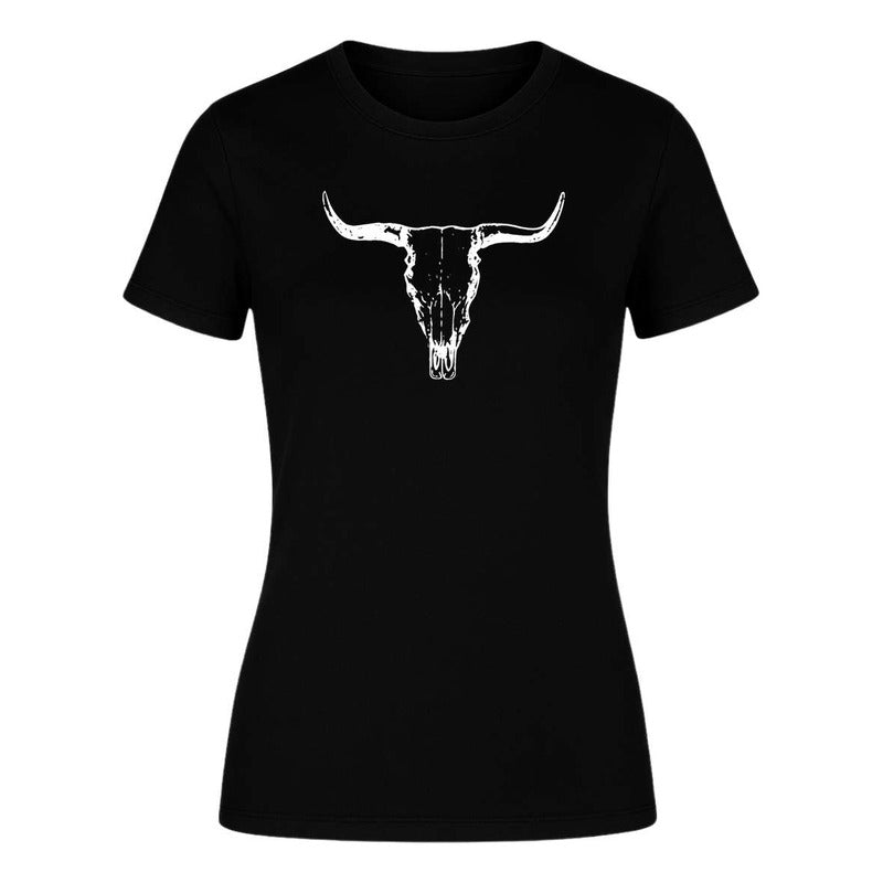 Playera "Calavera Toro Longhorn" Vaquera - Dama