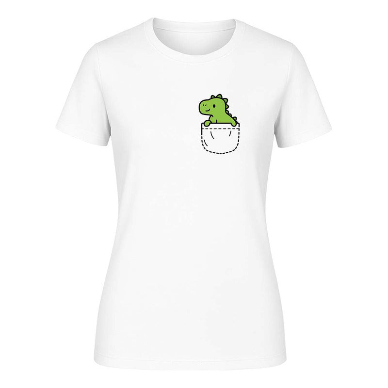 Playera "Dinosaurio en Bolsillo" Falso - Dama