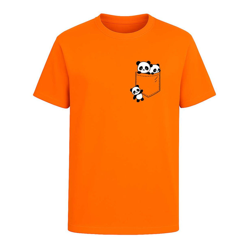 Playera Pandas En Bolsillo Kawaii Regalo Unisex