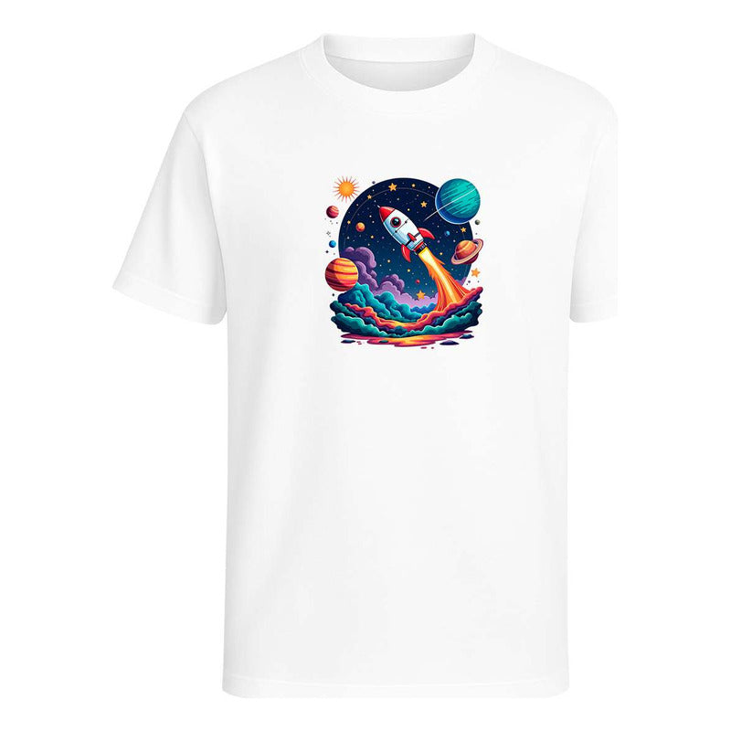 Playera "Cohete y Planetas" Galaxia - Infantil
