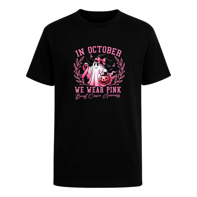 Playera Cancer De Mama Fantasma Octubre Rosa Apoyo Unisex