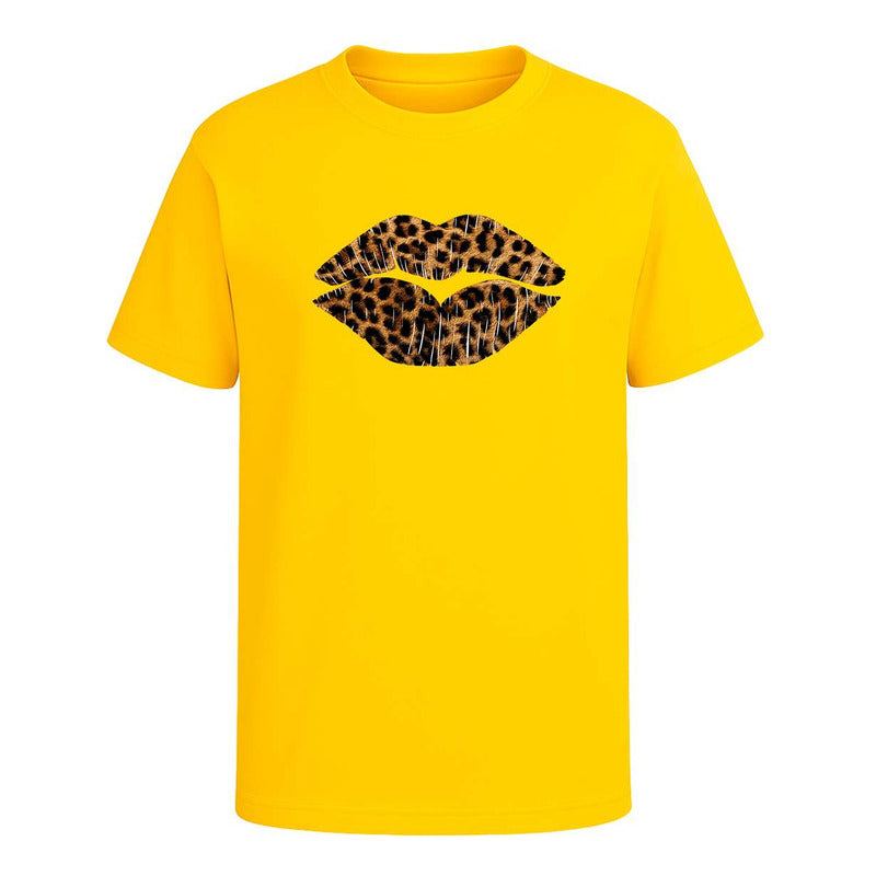 Playera Labios Animal Print Beso Sexy Moda Fiesta Infantil