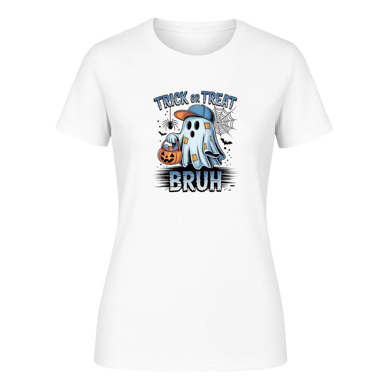 Playera Halloween Trick Or Treat Bruh De Dama Fantasma