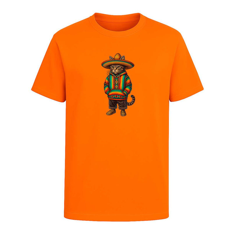Playera Gato Con Sombrero Mexicano - Infantil