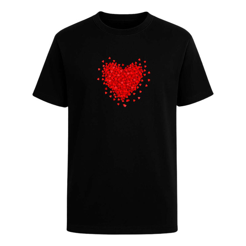 Playera Corazón Formado De Corazones Romántica Unisex