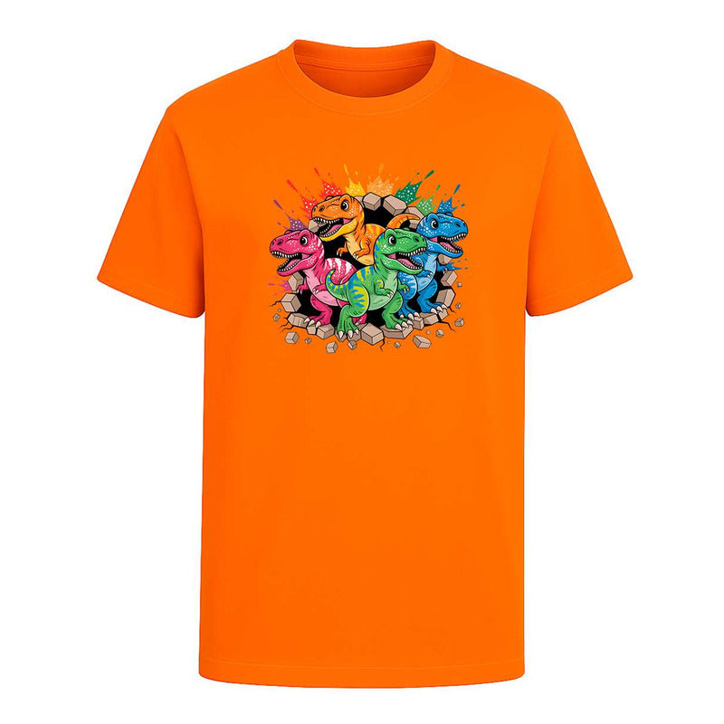 Playera Dinosaurios T Rex De Colores Estampado Infantil